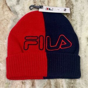 FILA Red and Navy Beanie